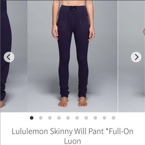 Lululemon SKINNY WILL PANT black grape sz6
